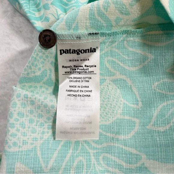 Patagonia Pataloha Dress Womens Sz 4 Organic Cotton True Wrap Smocked Sundress - Picture 7 of 12